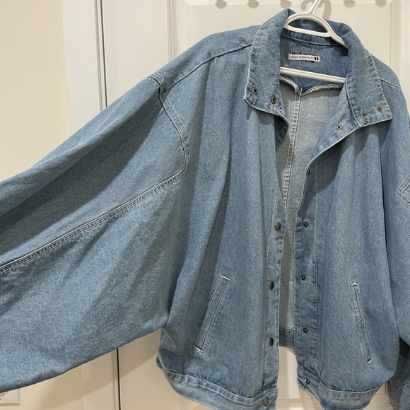 butterfly sleeve denim jacket - plus-size 3X - Picture 2 of 2
